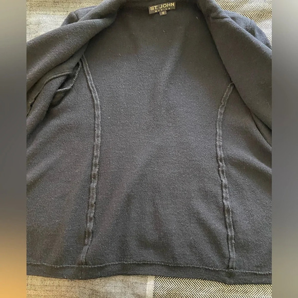 ST John Basics Santana black knit blazer with gold buttons size 10 - Picture 6 of 8